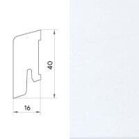 Weitzer KF 40 Fichte weiss RAL 9010 Sockelleiste 16 x 40...